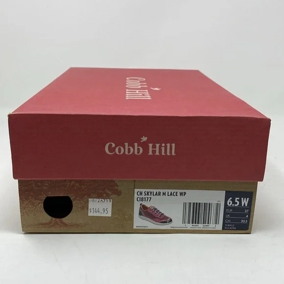 Cobb Hill WOMEN'S SKYLAR WATERPROOF LOW LACE-UP SNEAKER Purple WIDE - Picture 7 of 8